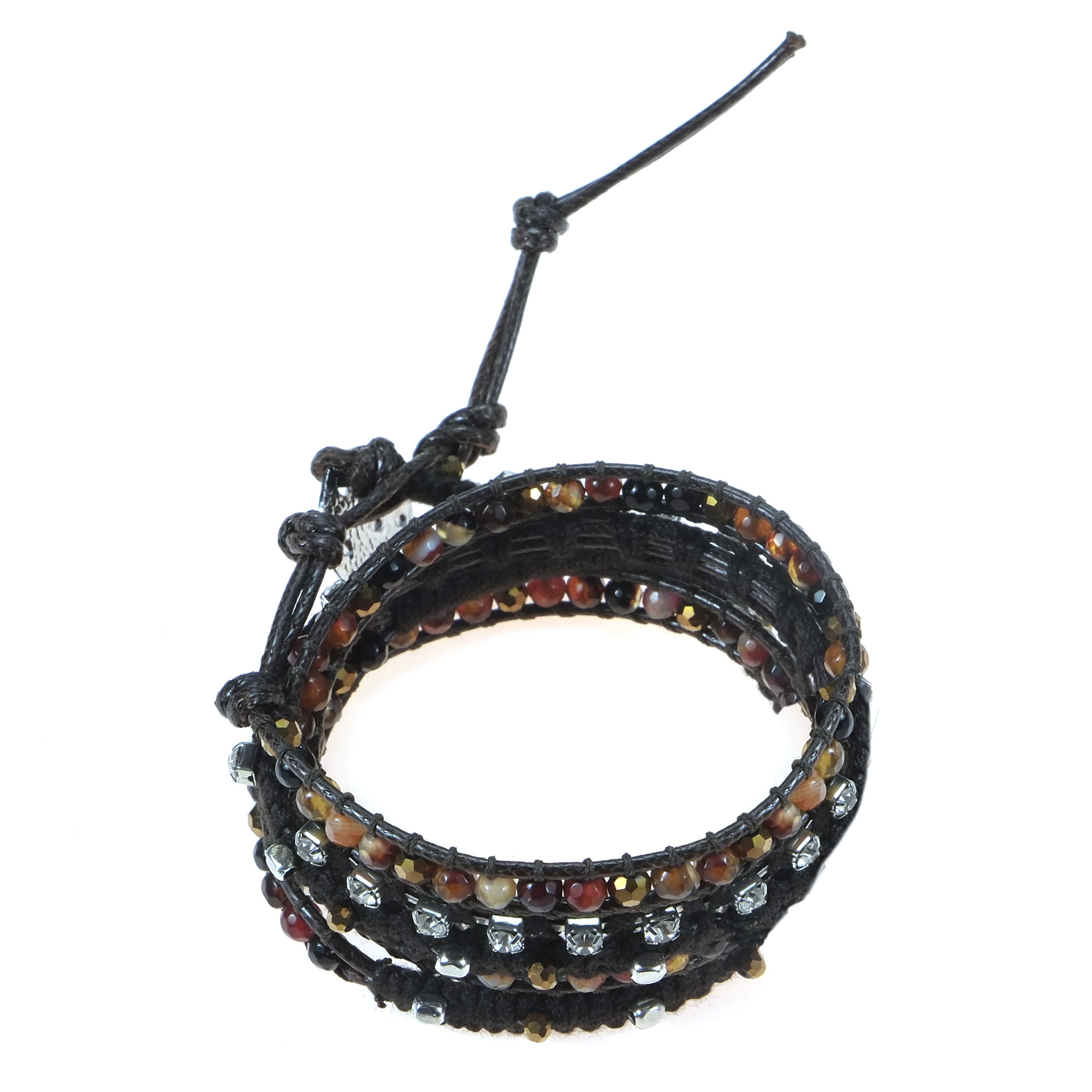 Leather wrap bracelets with crystals Clearance
