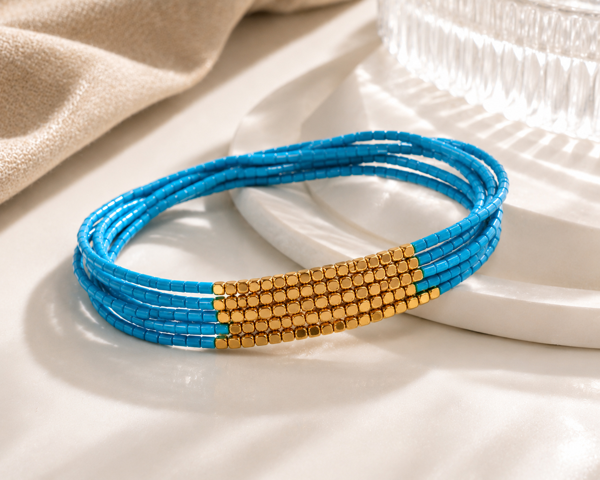 AeraVida Layered Beaded Fashion Bracelet Fifth View