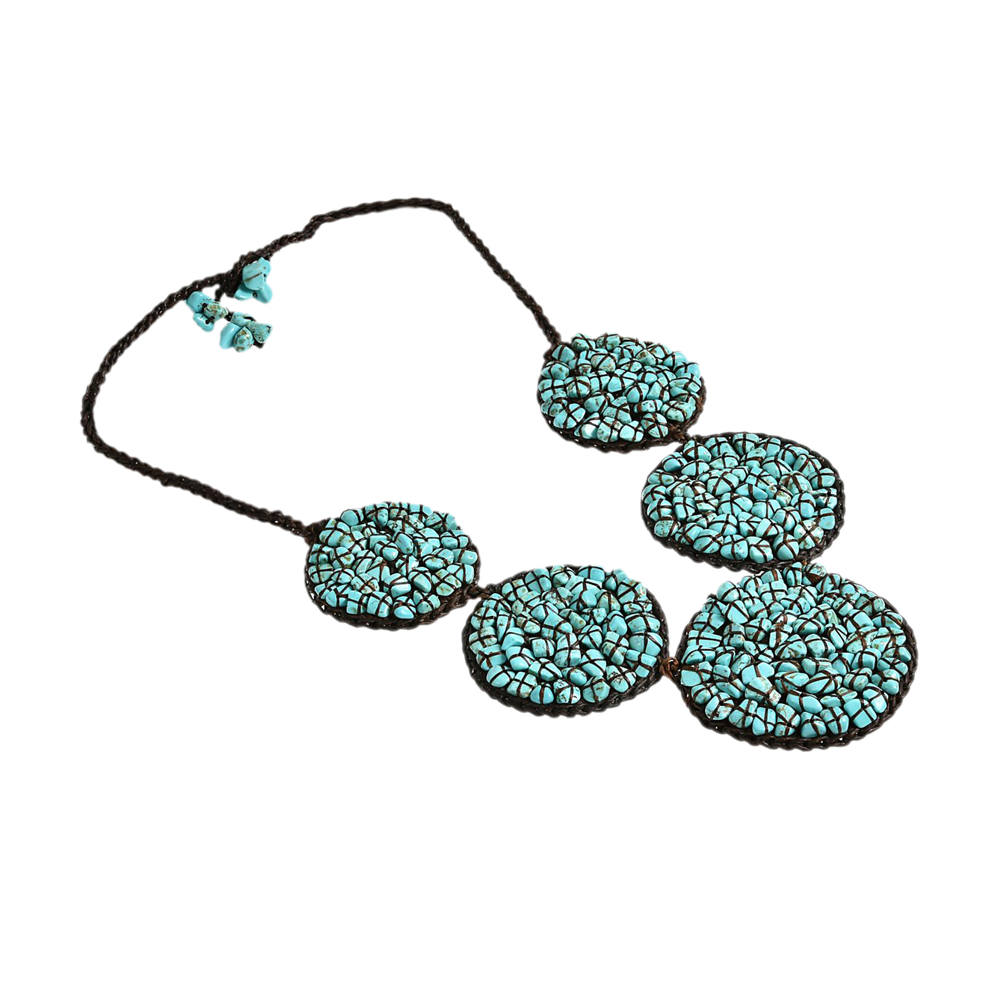 Mosaic Bubble Bib Handmade Stone Necklace