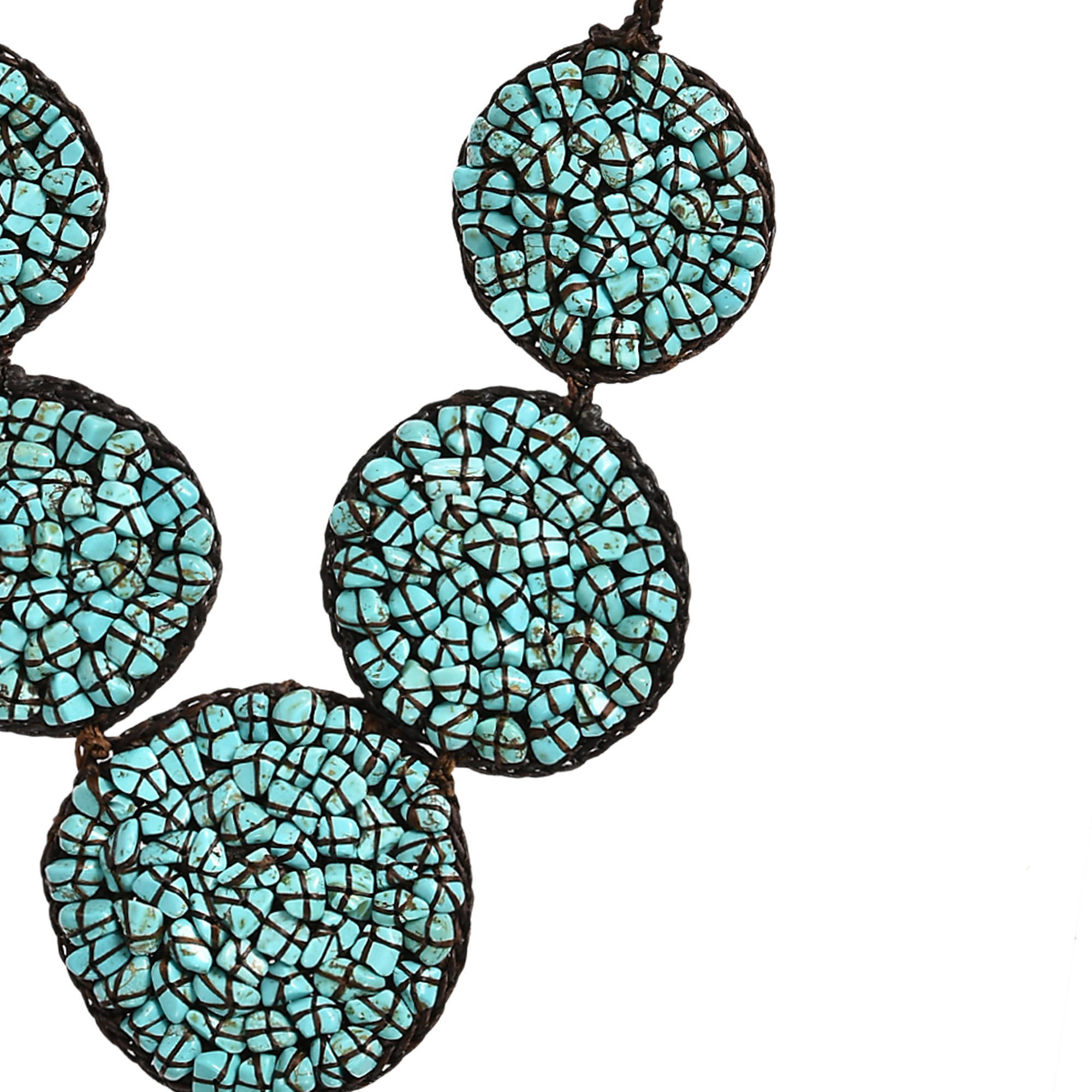 Mosaic Bubble Bib Handmade Stone Necklace