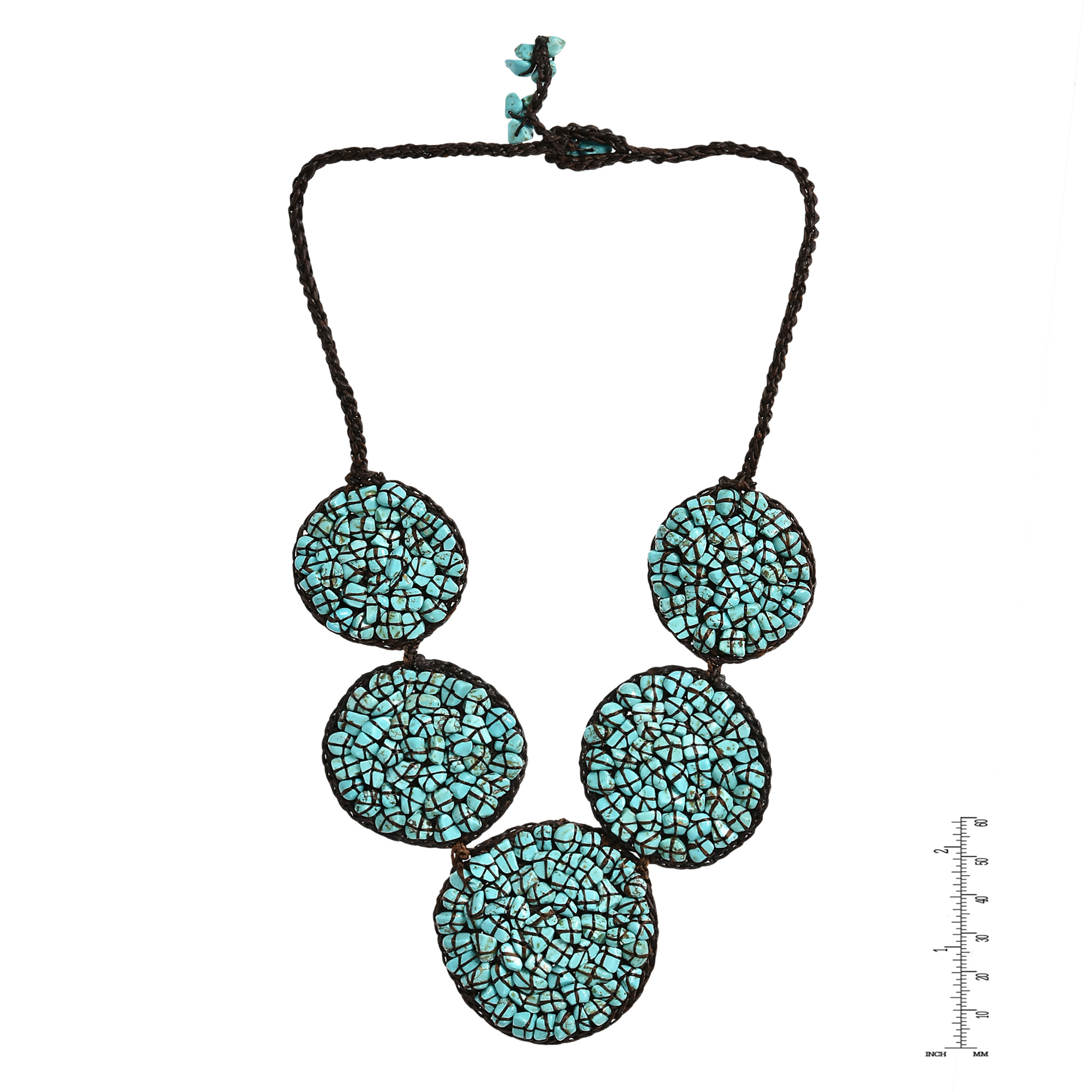 Mosaic Bubble Bib Handmade Stone Necklace