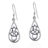 AeraVida Iconic Quaternary Celtic Cross .925 Sterling Silver Dangle  Earrings | Celtic Cross Dangle Earrings | Cross Sterling Silver Earrings  for Women