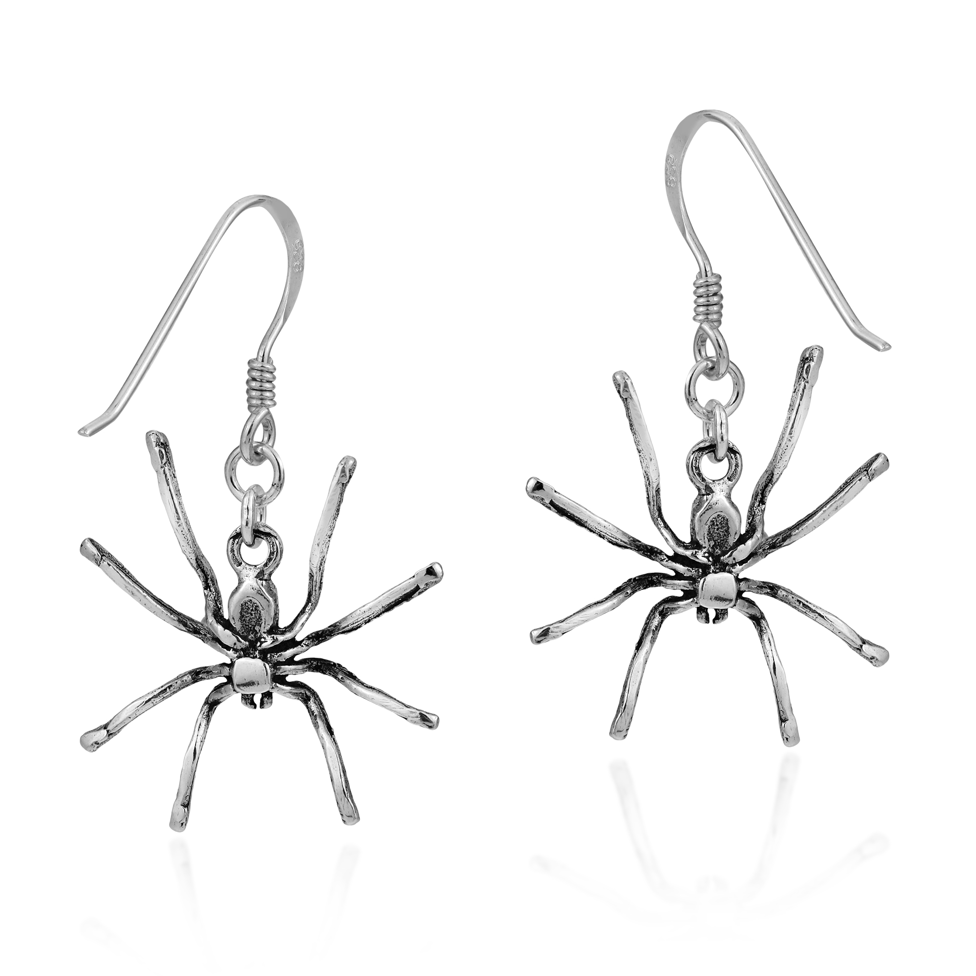 Edgy Hanging Spider Sterling Silver Dangle Earrings | eBay