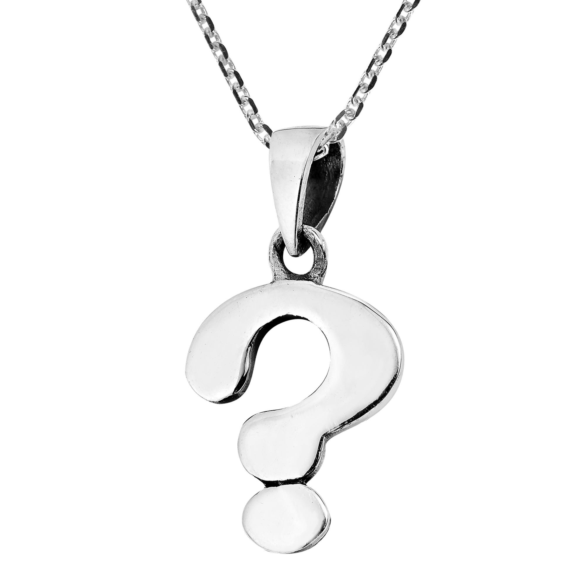 Trendy Question Mark Sterling Silver Necklace