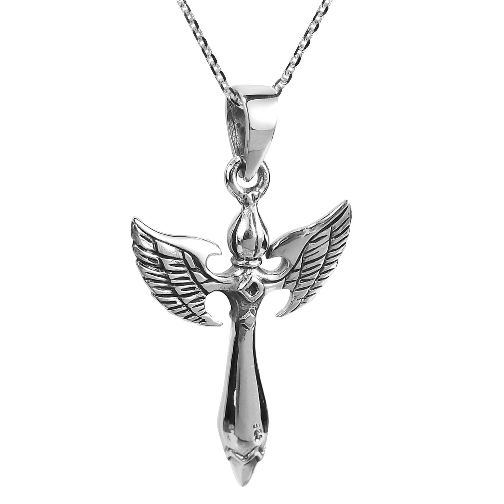 Vintage Angel Winged Sword Sterling Silver Necklace | eBay