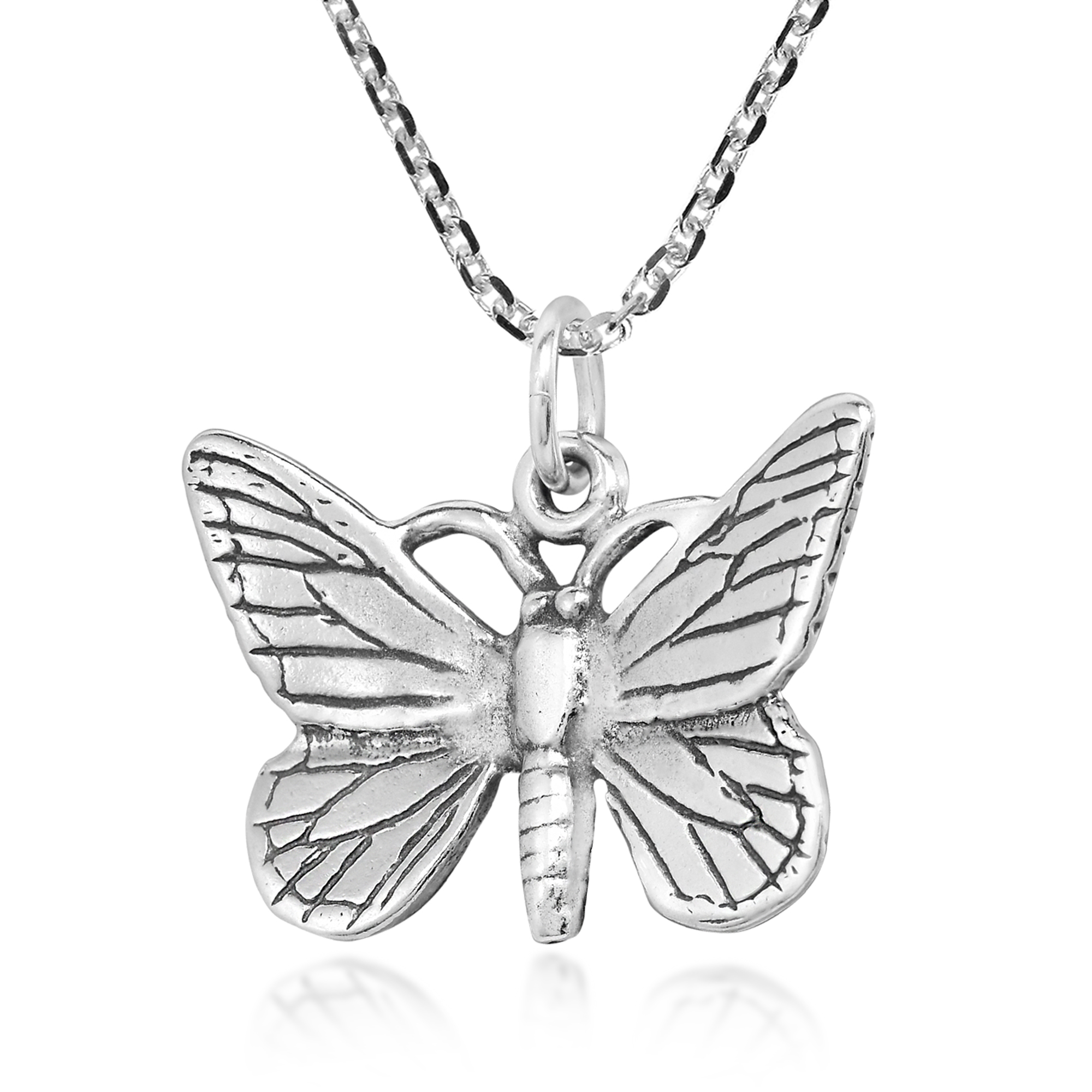 Download Delicate Monarch Butterfly .925 Sterling Silver Pendant ...