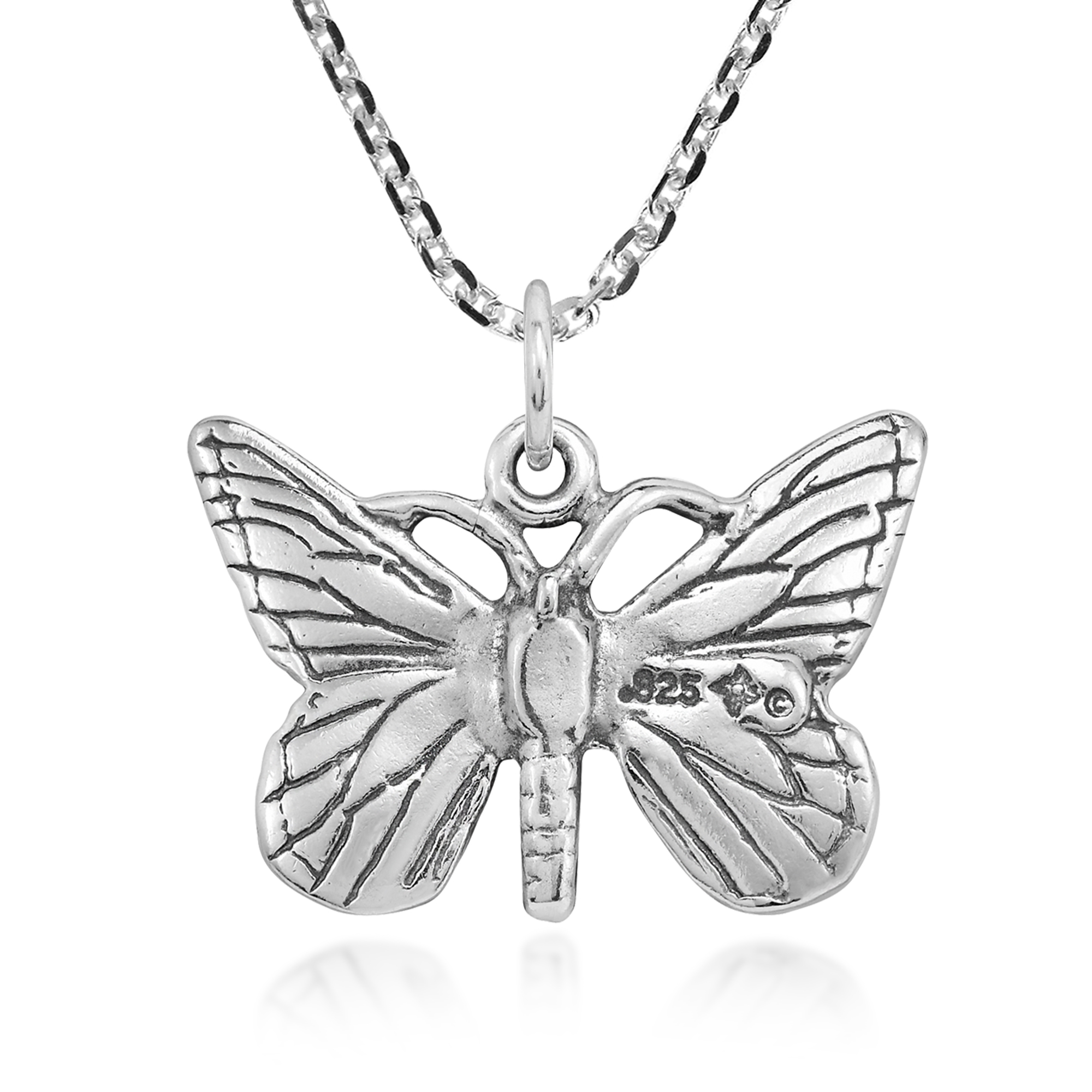 Download Delicate Monarch Butterfly .925 Sterling Silver Pendant ...