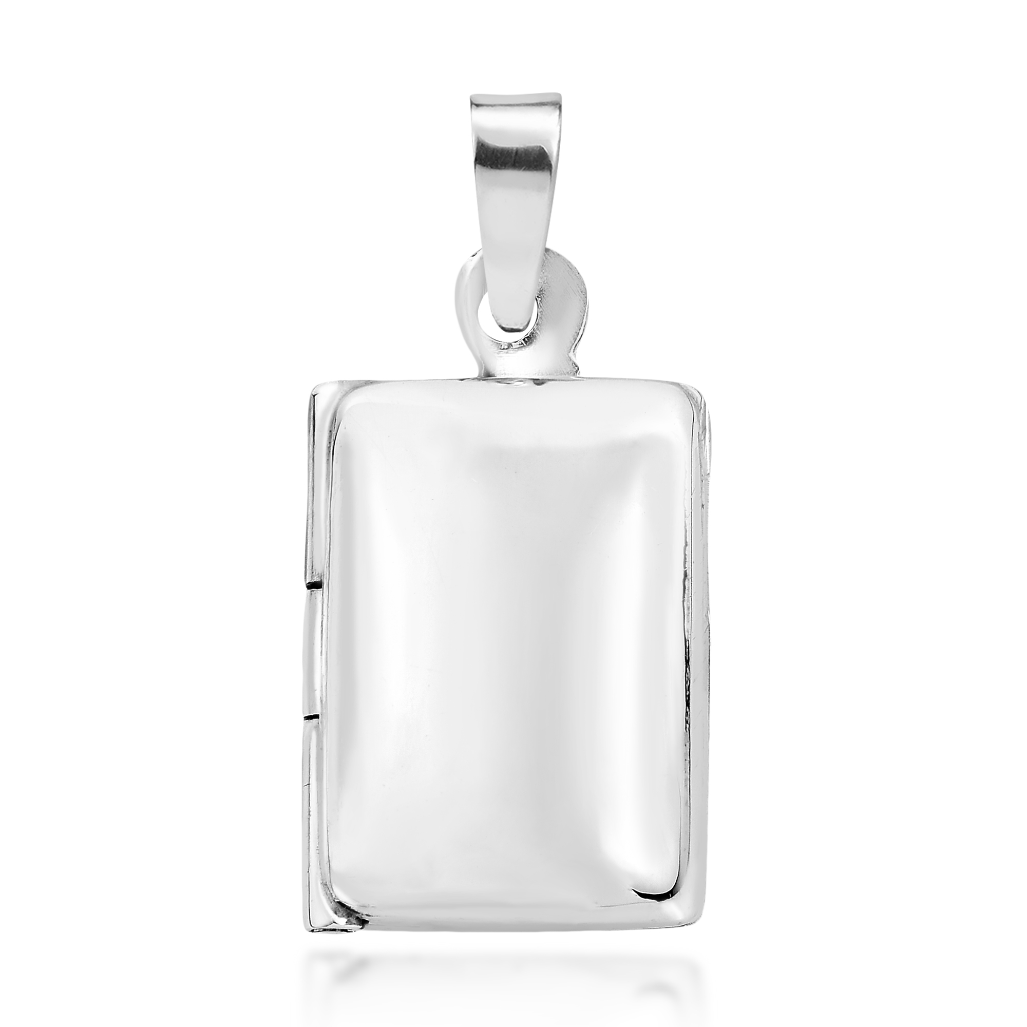 AeraVida Modern and Simple Rectangle-Shaped .925 Sterling Silver Locket  Necklace