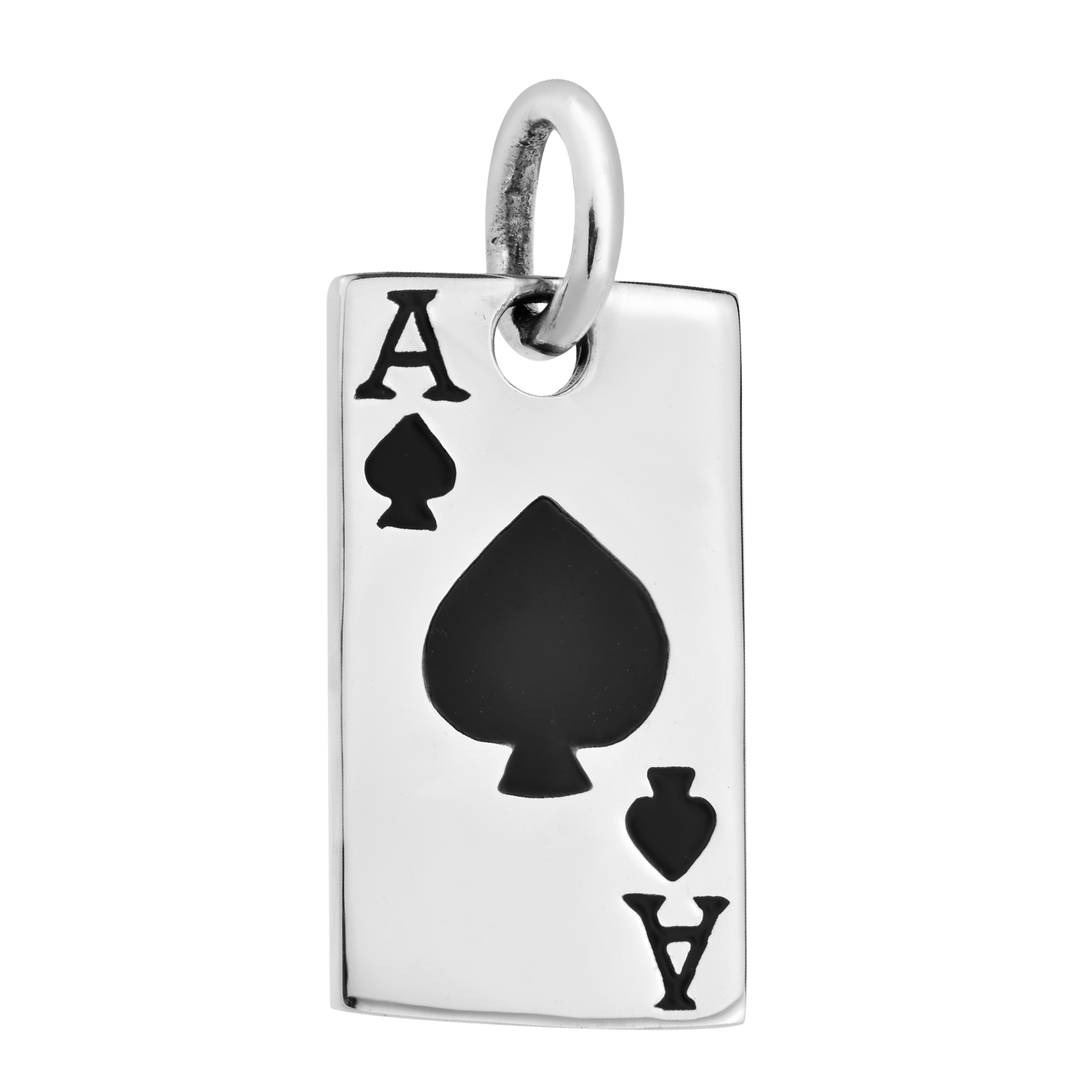 Suited Aces Poker Card Sterling Silver Pendant