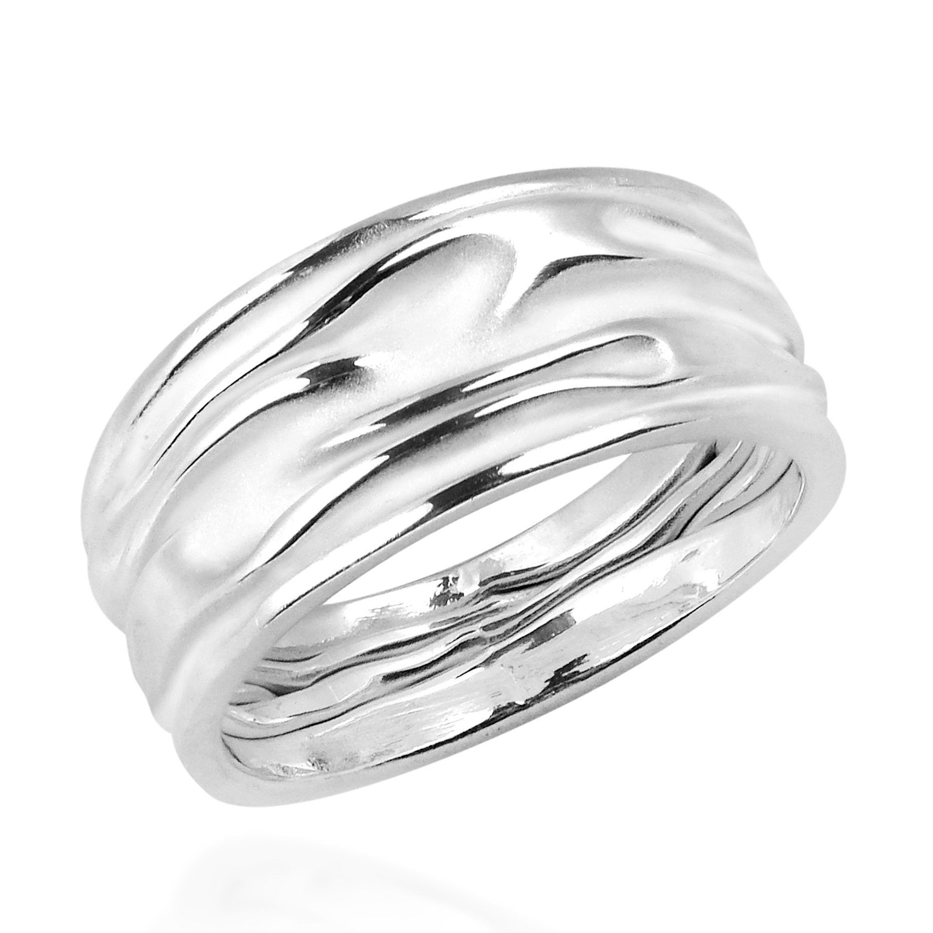 Tranquil Ocean Waves Oxidized .925 Sterling Silver Ring