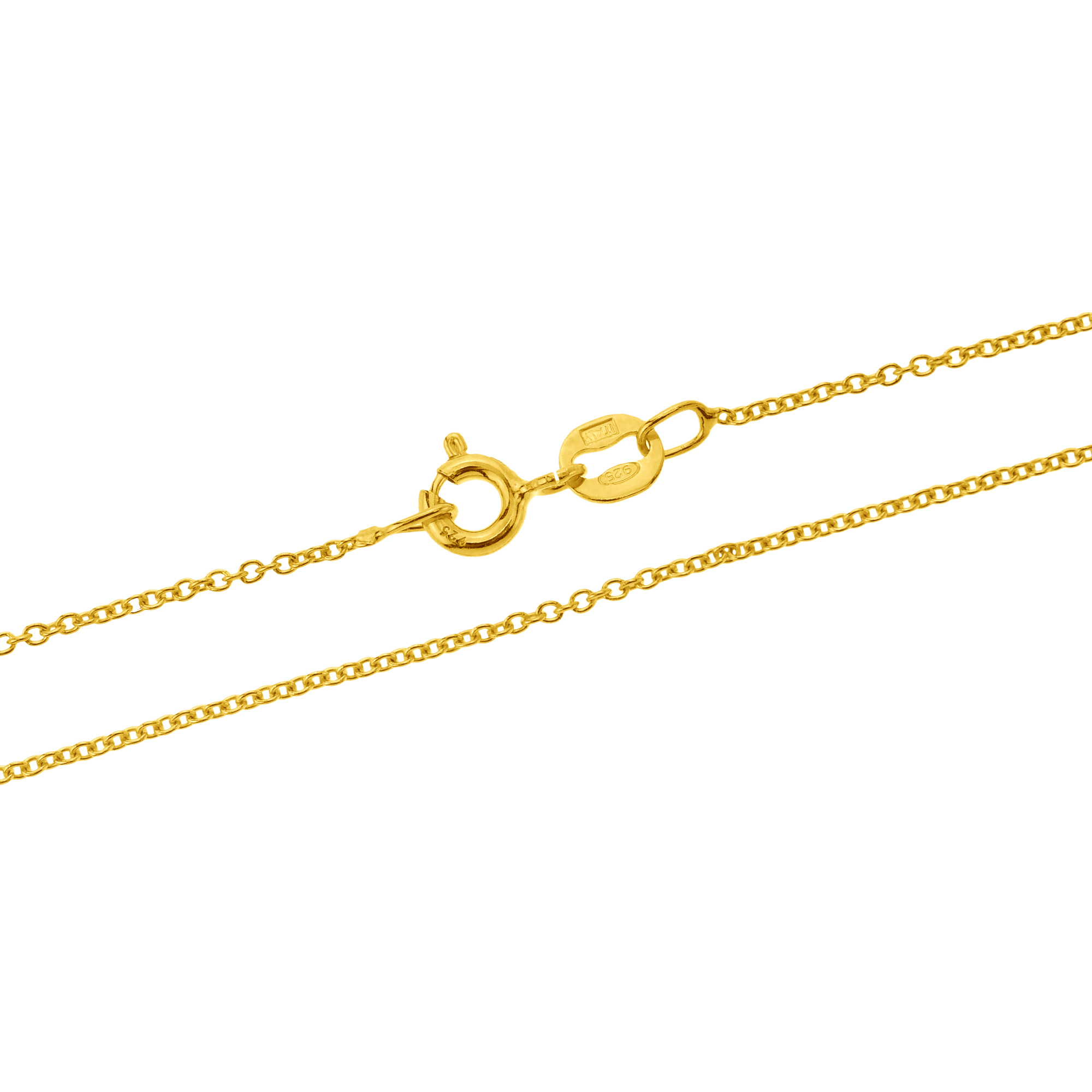 Stylish Gold-Plated 18-inch Sterling Silver Cable Chain Necklace | eBay